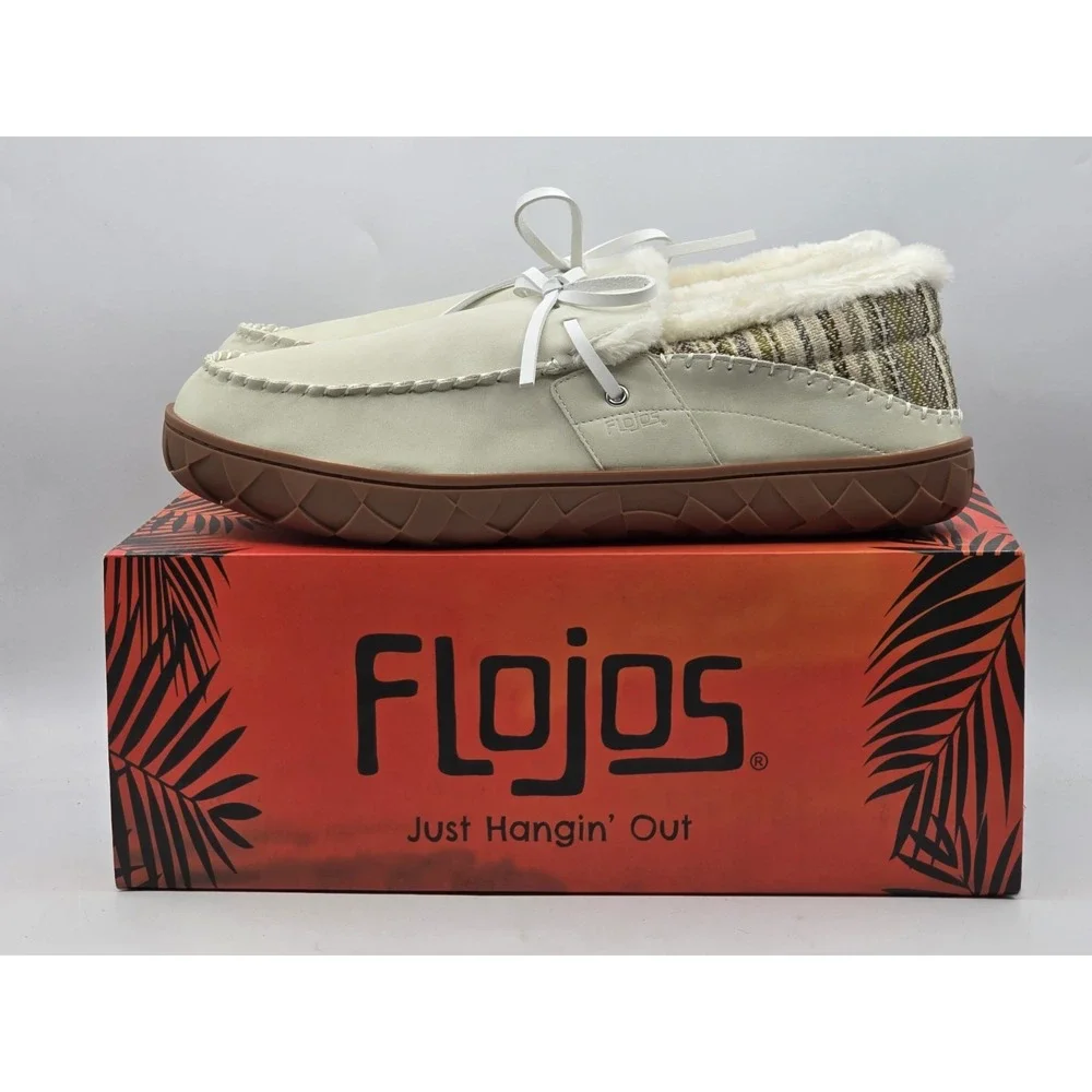 Flojos Unisex Gracias‎ Slipper Slip-Ons Shoes Ivory/Gum Size M13/W14 SLP1105 NEW - Picture 9 of 13